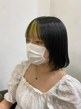 ミディアム カラー Ashanti 磯崎のヘアスタイル