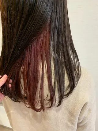 セミロング カラー 蓮見  友里のヘアスタイル