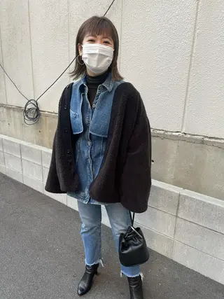 ミディアム さの あやねのヘアスタイル