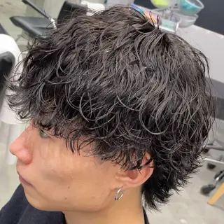 ミディアム パーマ ヘアアレンジ メンズ fifth 石川 凪のヘアスタイル