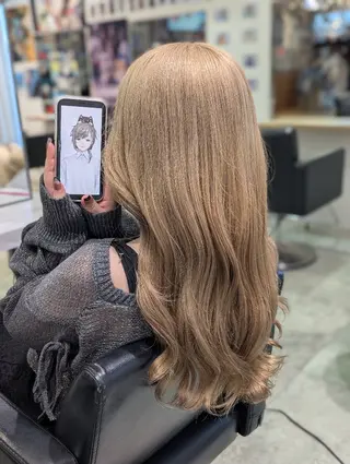 ロング カラー 推しカラー🦉にじさ んじカラー🌈🕒✨のヘアスタイル