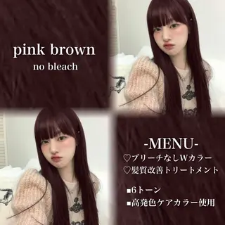 ロング カラー 💗愛され暖色💗 ピンク/レッド💗のヘアスタイル