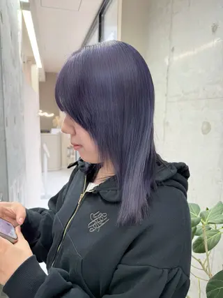 セミロング ハイトーン×艶カラー 🤍MIZUKIのヘアスタイル