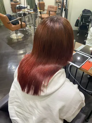 セミロング カラー ヘアアレンジ 🍒ᩚ名駅/艶髪 縮毛矯正/あゆ🍒ᩚのヘアスタイル