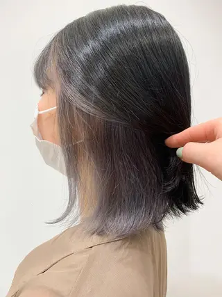 ミディアム カラー 薄田 珠美のヘアスタイル