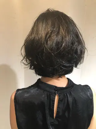 ショート パーマ ヘアアレンジ メンズ キッズ ネイル マツエク・マツパ 透明感カラー🤎 ゆりのヘアスタイル