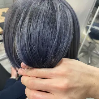ミディアム カラー パーマ ヘアアレンジ メンズ キッズ ネイル マツエク・マツパ 切りっぱなしヘアボブ ミディアムヘアRYOのヘアスタイル