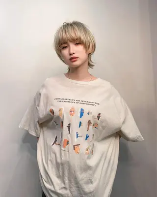 ショート カラー メンズカット メンズパーマのヘアスタイル