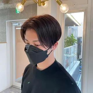 ショート メンズ Lull1人美容室 バレイヤージュのヘアスタイル