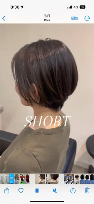 ショート カラー 店長/髪質改善/ ナチュラル/松若　優のヘアスタイル