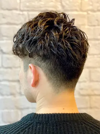 ショート パーマ ヘアアレンジ メンズ キッズ メンズカット/パーマ 山崎航平💈のヘアスタイル