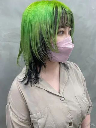 セミロング カラー パーマ ヘアアレンジ メンズ ハイトーン/レイヤー 🌸さくらのヘアスタイル