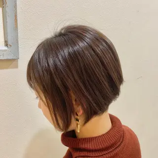 ショート カラー パーマ 透明感/ 美髪矯正/田中恭のヘアスタイル