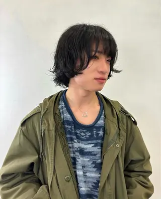 ショート パーマ メンズ 栗崎 菜弥のヘアスタイル