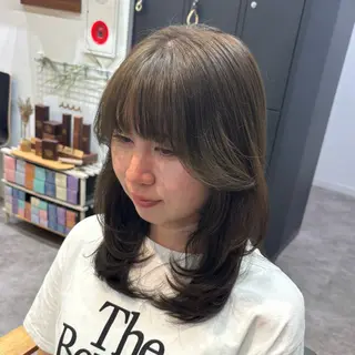 カラー 艶感カラー/オリーブ アレンジ：♡のヘアスタイル