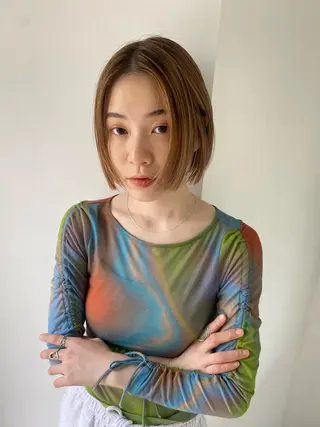 ショート カラー riria/ボブ /透明感カラー🎀のヘアスタイル