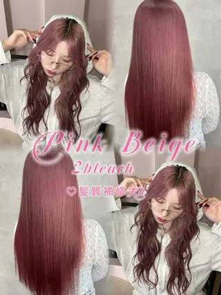 ロング カラー Rin🎀色落ちまで 可愛いpink🎀のヘアスタイル