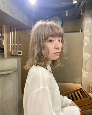 ミディアム 金沢美容室/ 艶髪/夜営業/JINのヘアスタイル