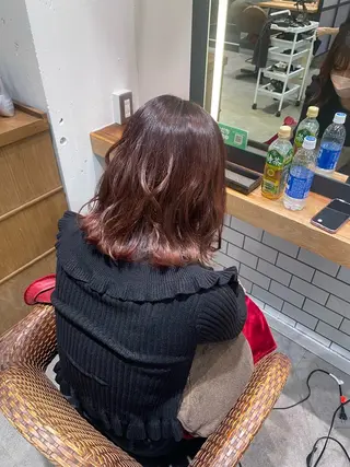 ミディアム カラー 暖色カラー🤎Red Neo meiのヘアスタイル