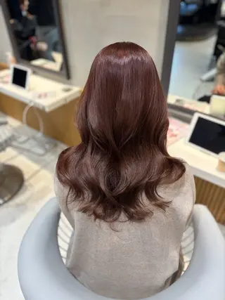 セミロング カラー ヘアセット お呼ばれ カチモリ/はるか🎀のヘアスタイル