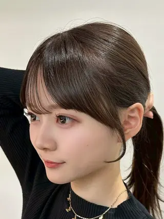 セミロング カラー ✨顔まわりカット ✨渋谷人気No.1✨のヘアスタイル