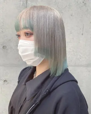 ミディアム カラー ハイトーンを育てる ブリーチカラー/牧原のヘアスタイル