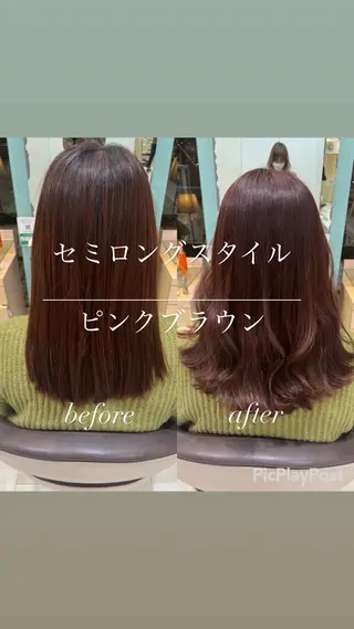 セミロング カラー 大人デザイン 🍃MORIKA🍃のヘアスタイル