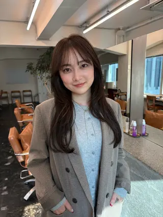 セミロング レイヤー/顔周り/ 透明感/ののか💞のヘアスタイル