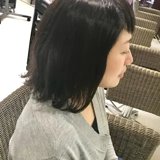 ミディアム カラー ママ美容師 *ヒマワリのヘアスタイル