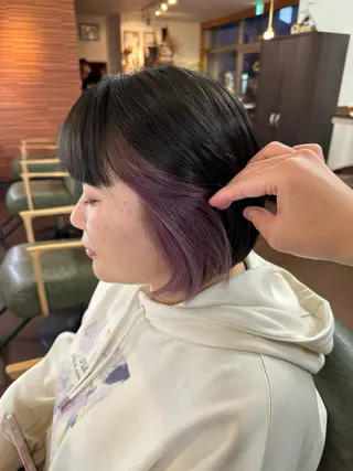 ショート カラー 💜推しインナー カラー/菊池柊真💜のヘアスタイル
