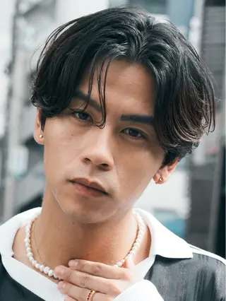 パーマ メンズ 原宿波巻きスパイラル パーマTOSHIのヘアスタイル