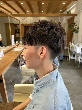 ショート パーマ 佐藤 悠生 メンズパーマ.カットのヘアスタイル