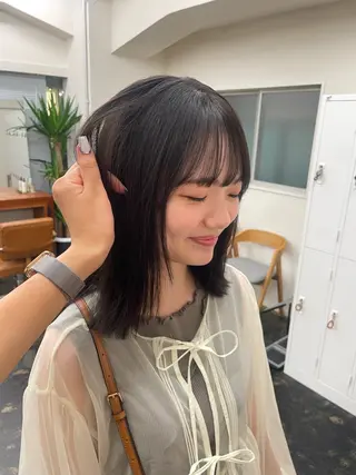 ミディアム 透明感カラー/顔周り カット/ののか💞のヘアスタイル