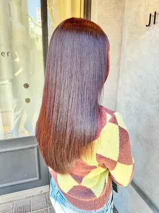 ロング カラー ヘアアレンジ deseo 透明色艶カラーツバサのヘアスタイル