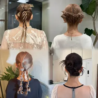 ヘアアレンジ 垢抜け小顔レイヤー オリーブ/スミレのヘアスタイル