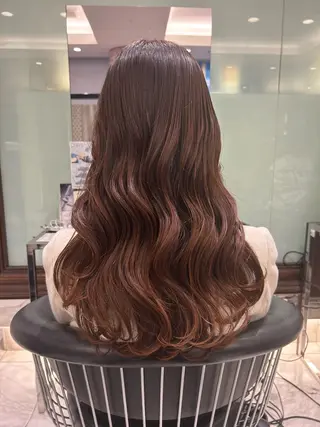 セミロング パーマ 韓国っぽ透け感カラー マンツーマン🫧なおのヘアスタイル