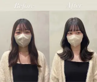 セミロング ❤︎︎韓国ヘア❤︎︎ 𝑺𝒉𝒊𝒉𝒐のヘアスタイル