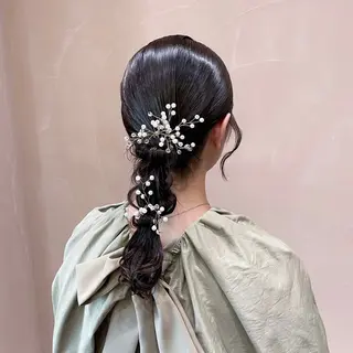 セミロング ヘアアレンジ HINA🎀韓国ヘア エクステ/小顔カットのヘアスタイル