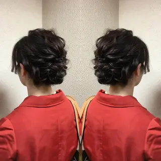ミディアム カラー ヘアアレンジ G LUX 清水のマツエク・マツパデザイン