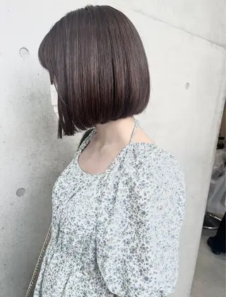 ミディアム カラー パーマ ヘアアレンジ 透明感/オリーブ/ グレージュ/YUKAのヘアスタイル