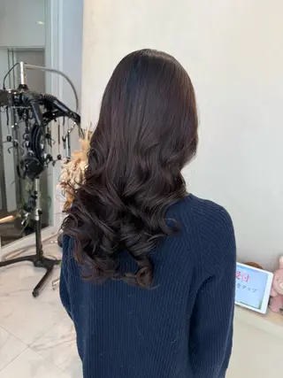 ロング コテ巻き風パーマ 🦋にこ🦋のヘアスタイル