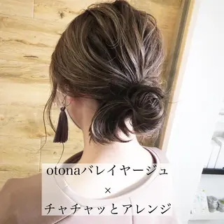 ミディアム カラー テトネ タカシのヘアスタイル