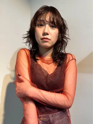 ミディアム パーマ 🎀オイダイラ モモカ🎀のヘアスタイル