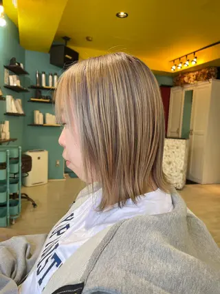 ミディアム カラー 末石 智のヘアスタイル