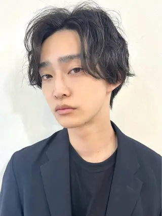 ショート パーマ メンズ 韓国ヘア 🎀華澄のヘアスタイル