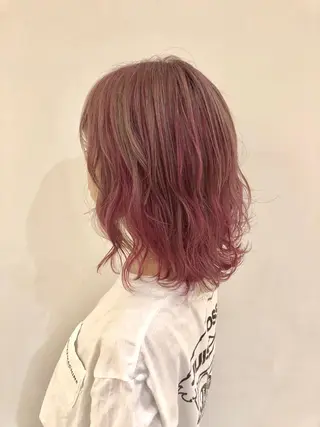 ミディアム カラー シールエクステ×美髪 改善/ヨシモトカンジのヘアスタイル