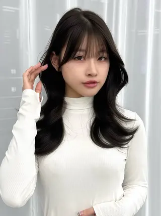 セミロング カラー ヘアアレンジ 顔周り&ミディアム 特化/池袋/kokiのヘアスタイル