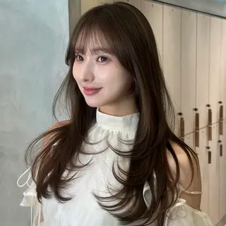 ロング ボブ/レイヤー/ 縮毛矯正/ 渡邊莉玖のヘアスタイル