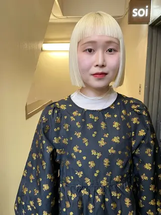 ショート カラー ヘアアレンジ 丸山渉/表参道 レイヤーボブのヘアスタイル