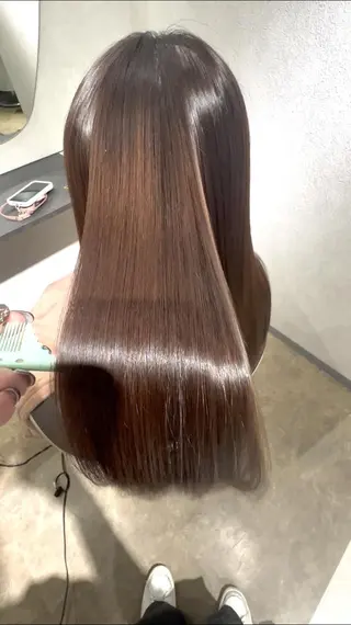 ロング 縮毛矯正しかしない人 栄 矢場町 服部飛鳥のヘアスタイル